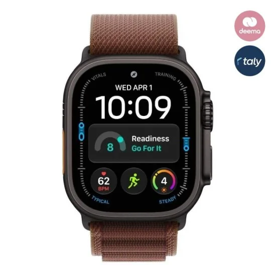 Apple Watch Ultra 4 GPS + Cellular 49mm Black Titanium Case with Burgundy Alpine Loop - M